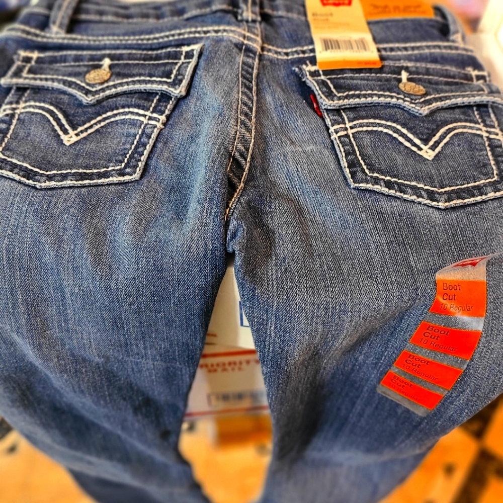 Levi's Blue Boot Cut Jeans with Signature Stitching